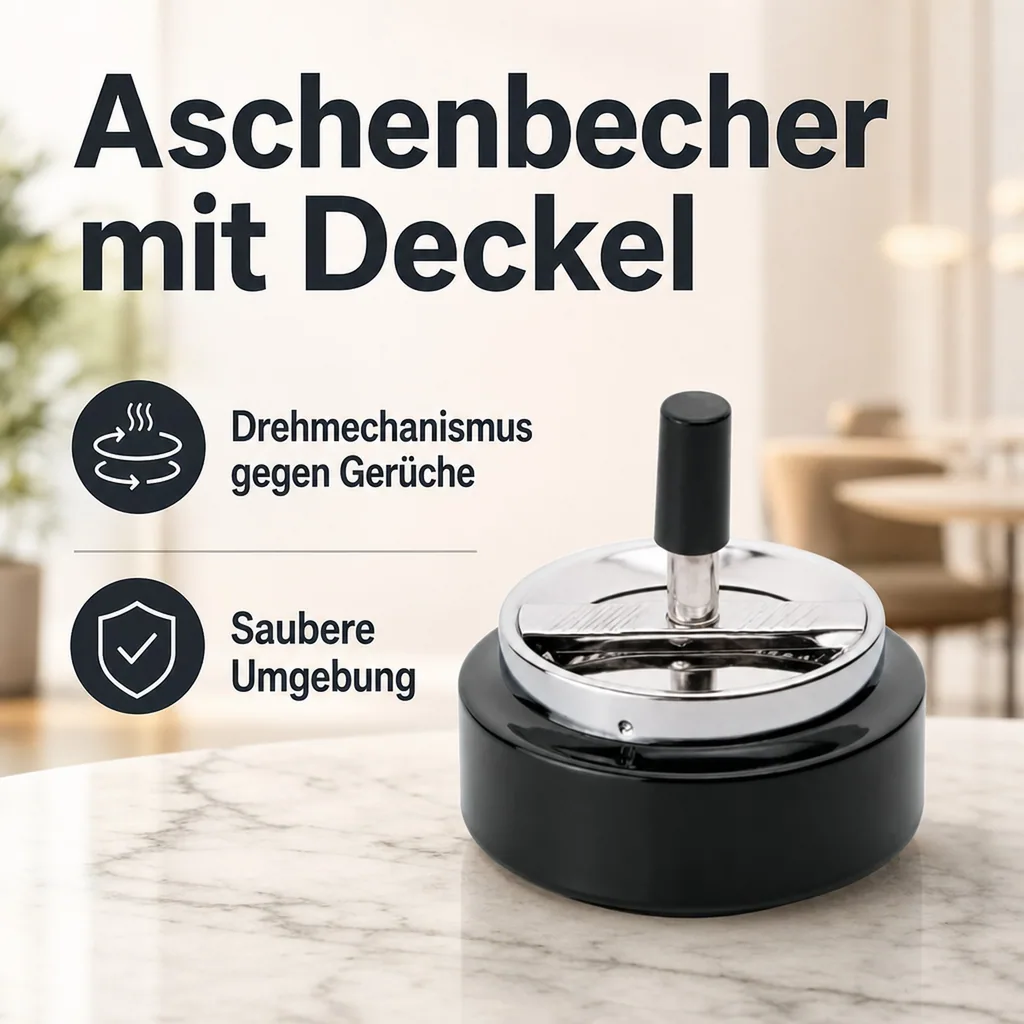 Aschenbecher, Windaschenbecher - Edelstahl, 10 cm