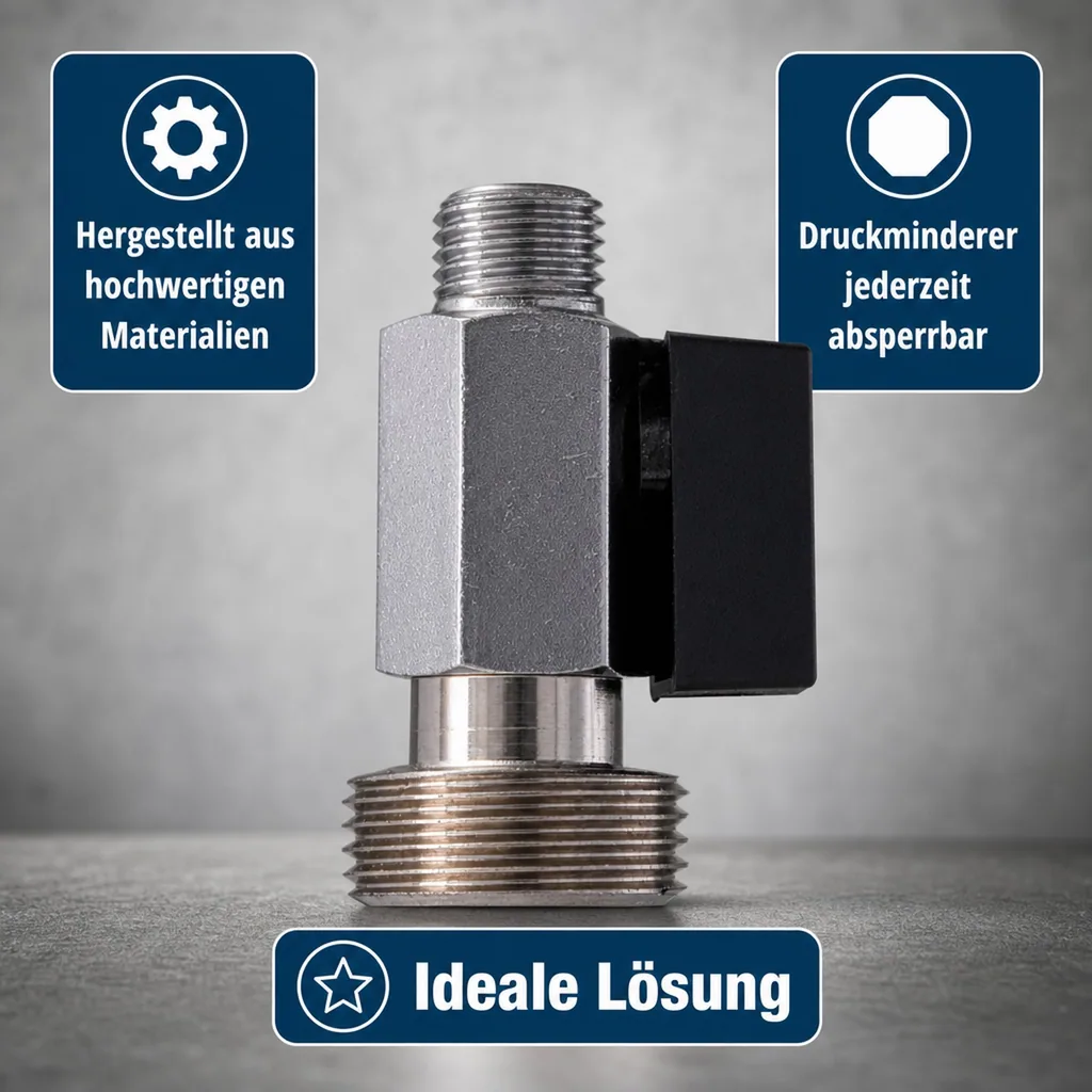 Absperrventil, Absperrhahn für Druckminderer, 1-leitig
