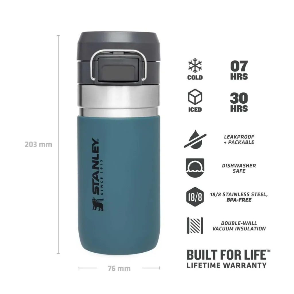 Quick Flip Water Bottle 0,47 l, Lagoon, Vakuumisolierung, Sicherheitsverschluss