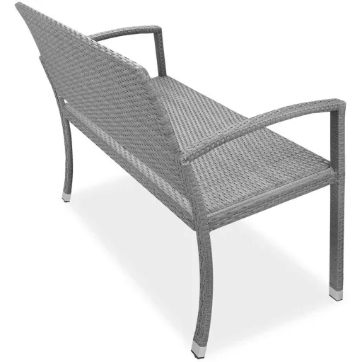 Polyrotan Gartenbank - Grau - 122x52x86cm