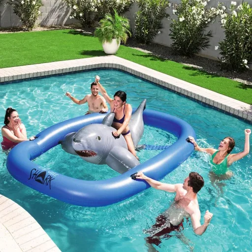 Schwimmband Hai graublau 297x188x71cm