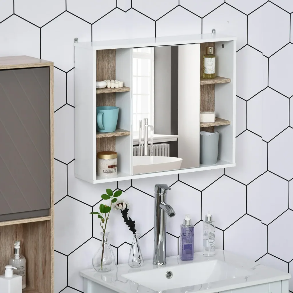 Badezimmer-Spiegelschrank, weiß