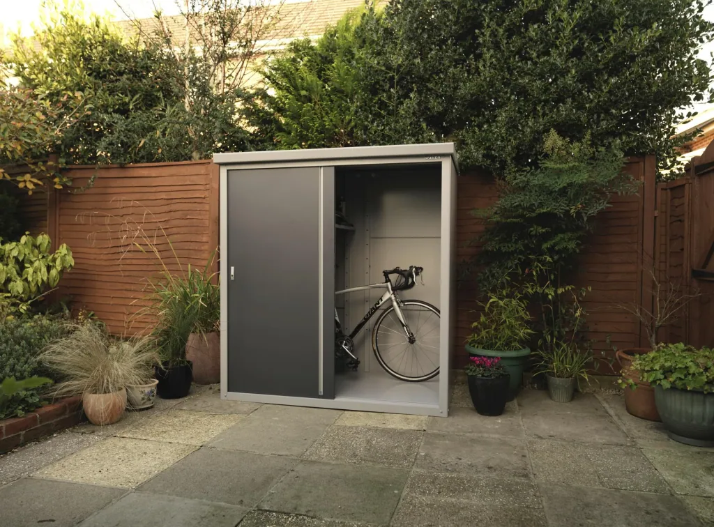 Trimetals Geräteschrank Guardian D63 176×98×187 cm Anthrazit – Aluzink-Stahl, 2 Schiebetüren