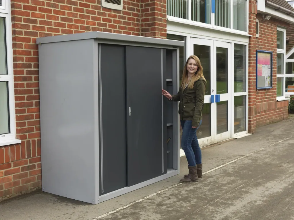 Trimetals Geräteschrank Guardian D63 176×98×187 cm Anthrazit – Aluzink-Stahl, 2 Schiebetüren
