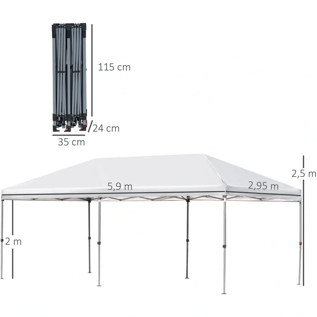Pop-Up-Pavillon zusammenfaltbar cremeweiß