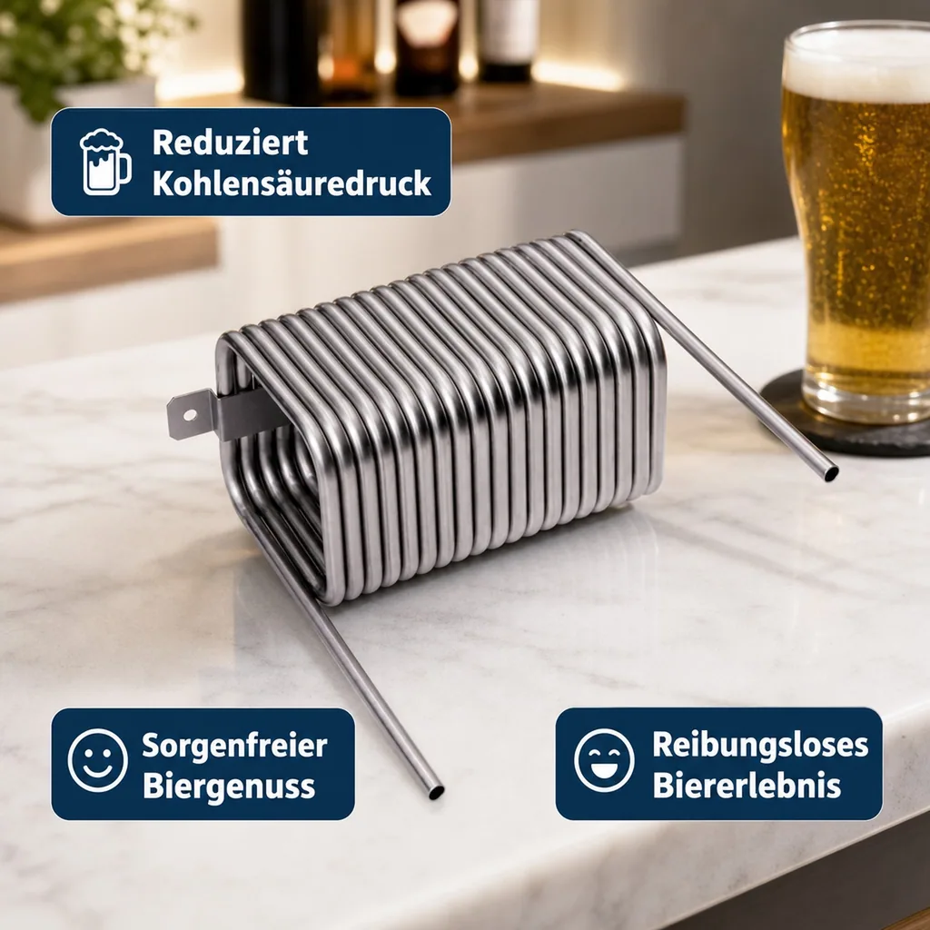 Kühlschlange, Würzekühler, Beruhigungsschlange - aus CNS, 10 x 10 cm, eckig