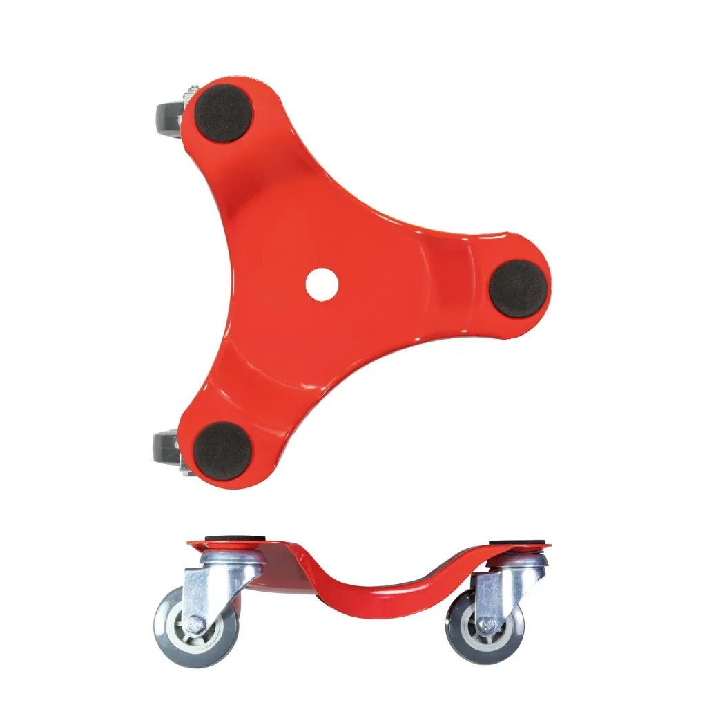 Transporthilfe MM 1196, 25 x 25 x 7,5 mm, softe Rollen Ø 50 mm, Stahl beschichtet, rot, Tragkraft 100 kg