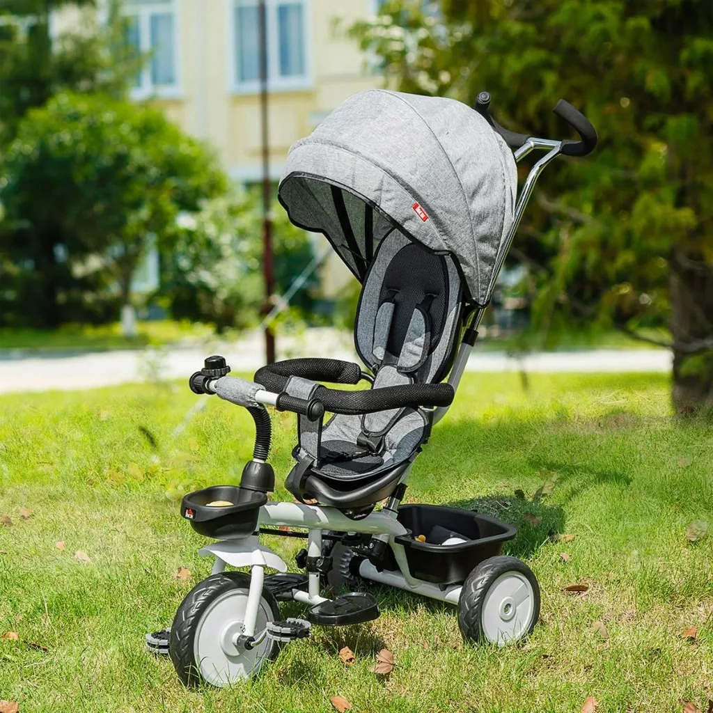 2 in 1 Dreirad Kinderwagen 100 cm x 48 cm x 106 cm