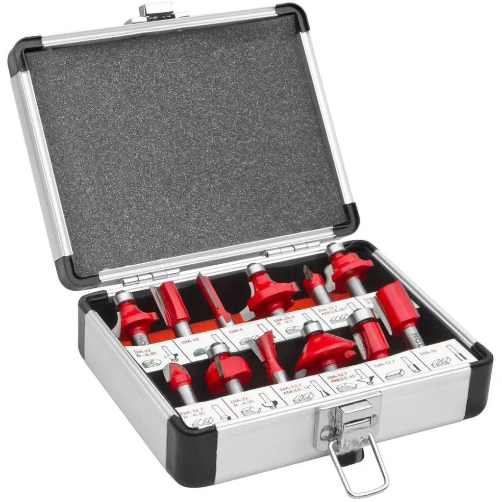 Tischfräsmaschine - 1500W - 103.5x69x55.5 cm MET Holzmann Router Set - 12 Stück