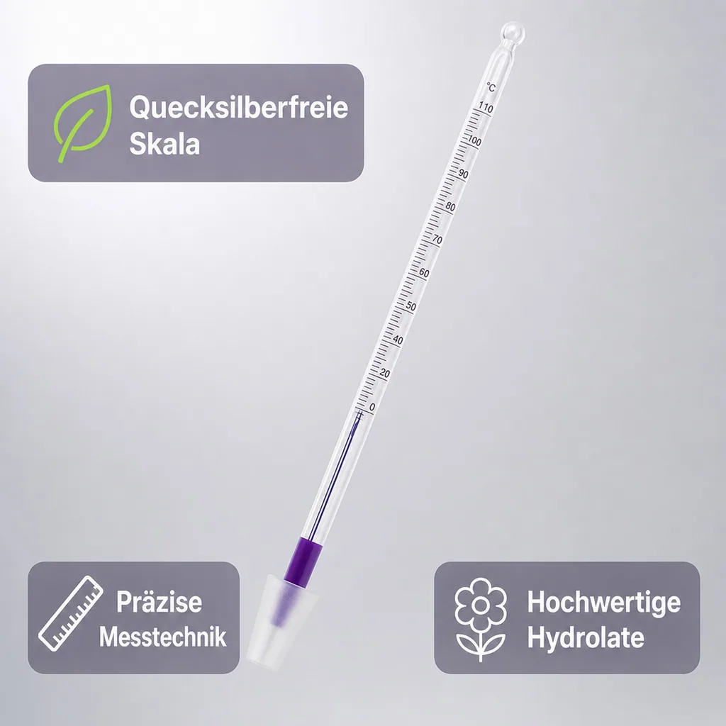 Thermometer mit Silikonkorken: Präzise Temperaturmessung für Alkohol, Öle & Hydrolate