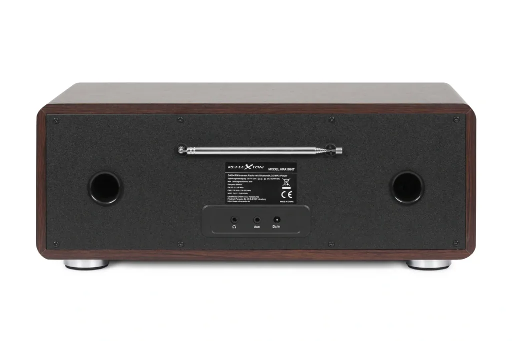 Design Internet/DAB+/UKW-Radio mit Bluetooth, CD, AuxIn, Encoding, holzfarben, HRA19INT/WD