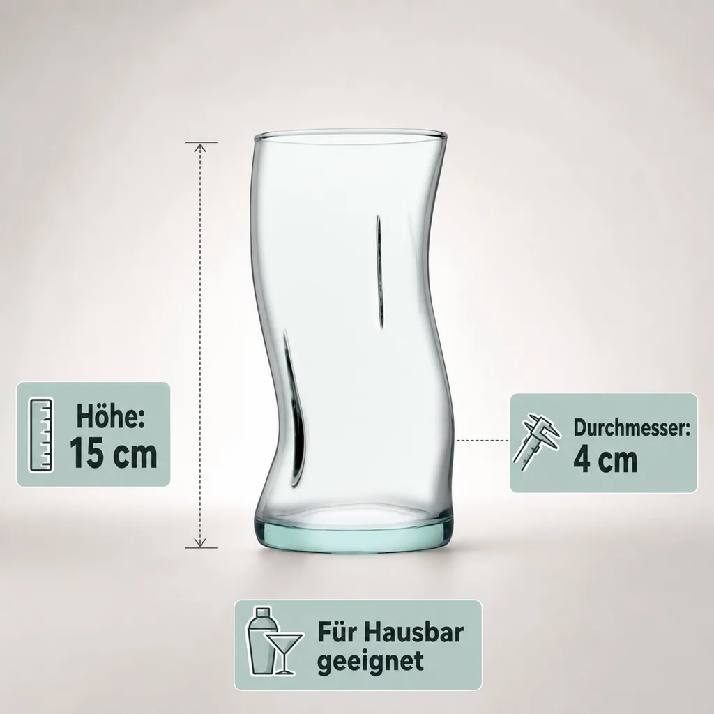 Cocktailgläser, Longdrinkgläser, Trinkgläser 4er-Set - Amorf, 440 ml - Perfekt für Cocktails & Longdrinks