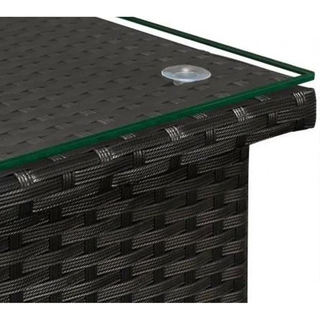 Gartentisch/ Beistelltisch Polyrattan 50 x 50 x 45 cm - Schwarz