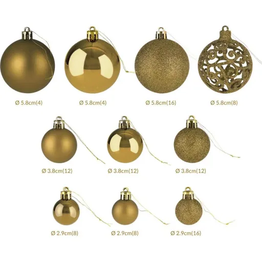 Weihnachtskugeln - Christbaumschmuck - Gold 100 Stk.