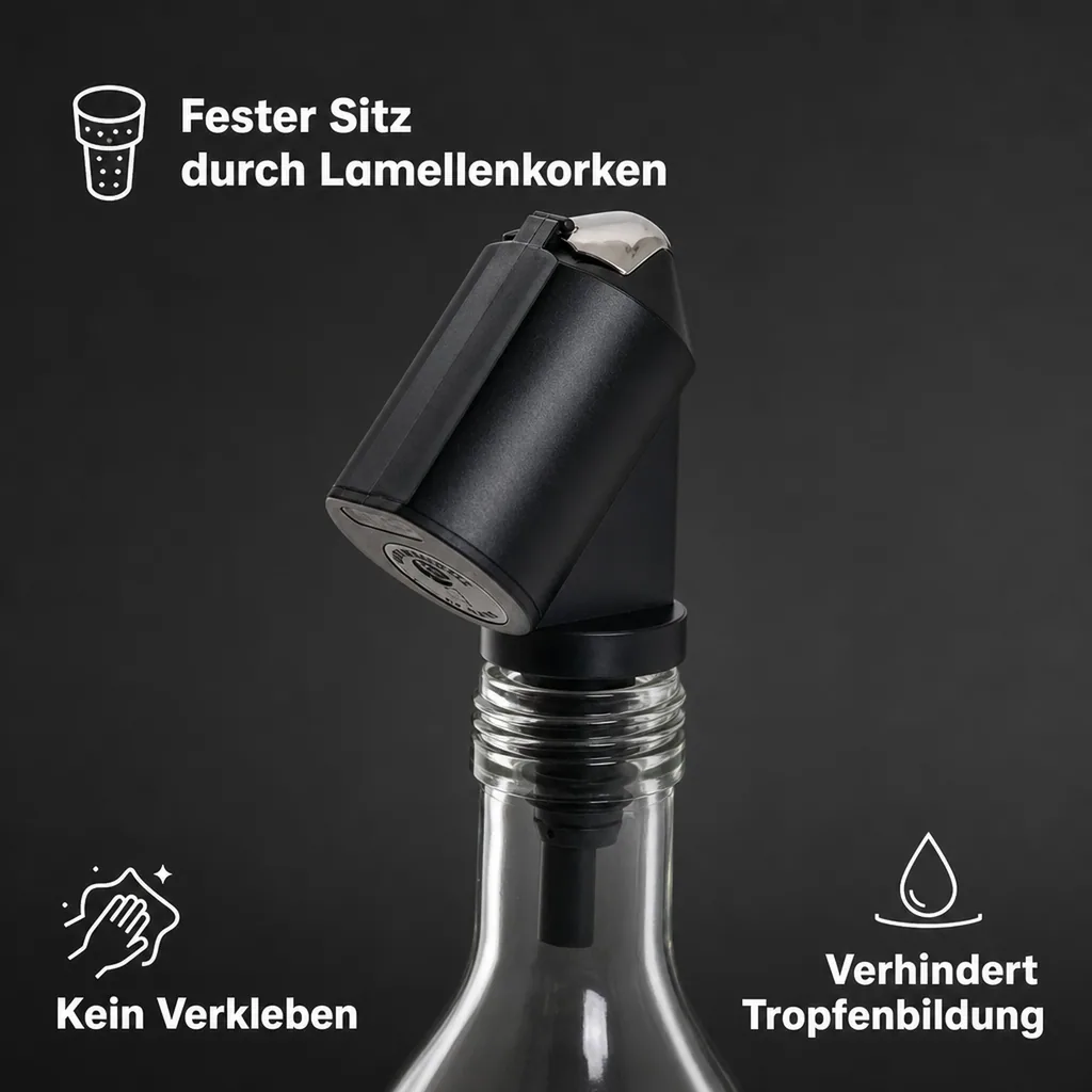 Portionierer, Ausgießer - "Bottle Master 3000" schwarz, für 0,5 - 1,5 Liter Flaschen, Ausgießer, Ausschankmenge: 30 ml