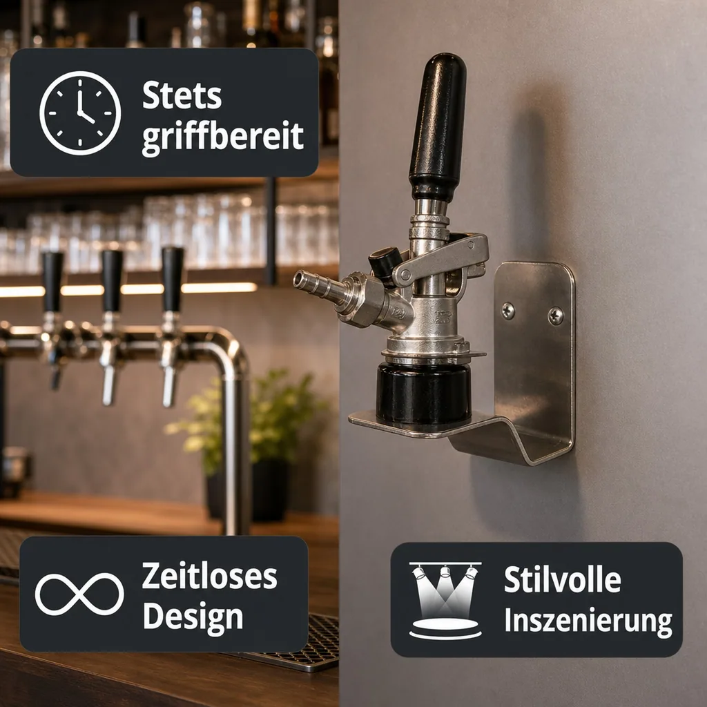 Parkhalter (Wandhalter) für KEG Verschluss (Zapfkopf)