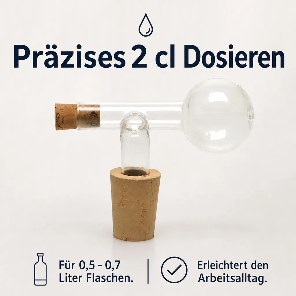 Glas-Portionierer, Glasdosierer - LOOK, 2,0 cl.(20 ml.) für 0,5 - 0,7 lt. Flaschen