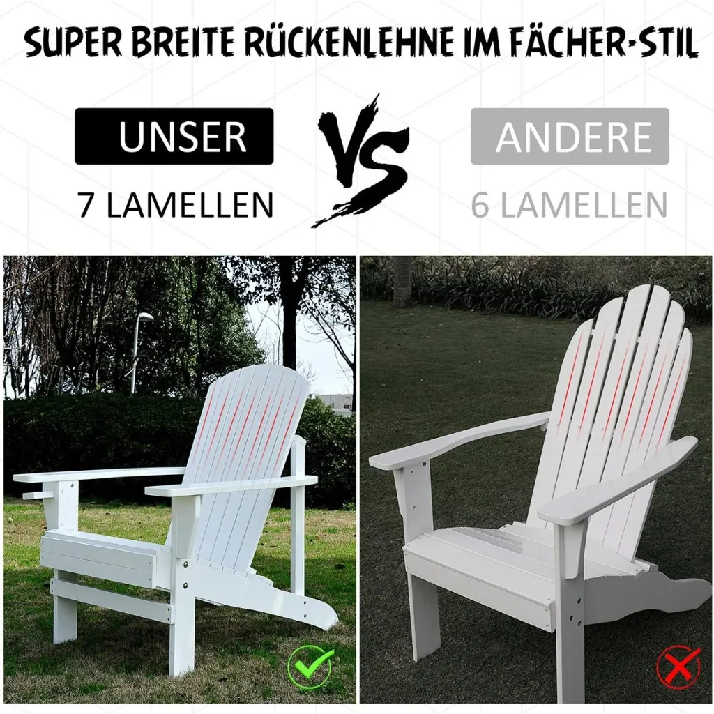 Gartenstuhl mit Getränkehalter weiß