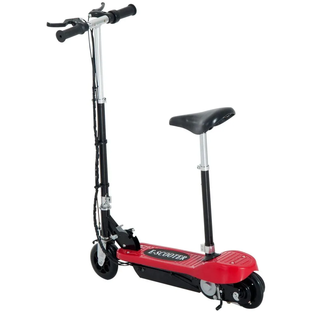 Elektroroller Kinderroller mit Sitz Cityroller 120W Rot