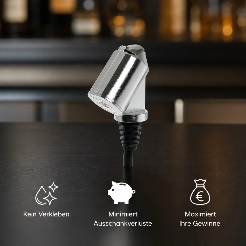 Flaschenportionierer, Ausgießer - Bottle Master 3000, für 0,5 - 1,5 L Flaschen, verchromt, Ausschankmenge: 40 ml