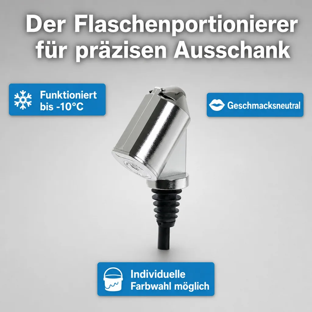 Flaschenportionierer, Ausgießer - Bottle Master 3000, für 0,5 - 1,5 L Flaschen, verchromt, Ausschankmenge: 40 ml