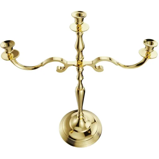 Kerzenhalter gold glänzendes Aluminium 40cm 5-armiger Kandelaber