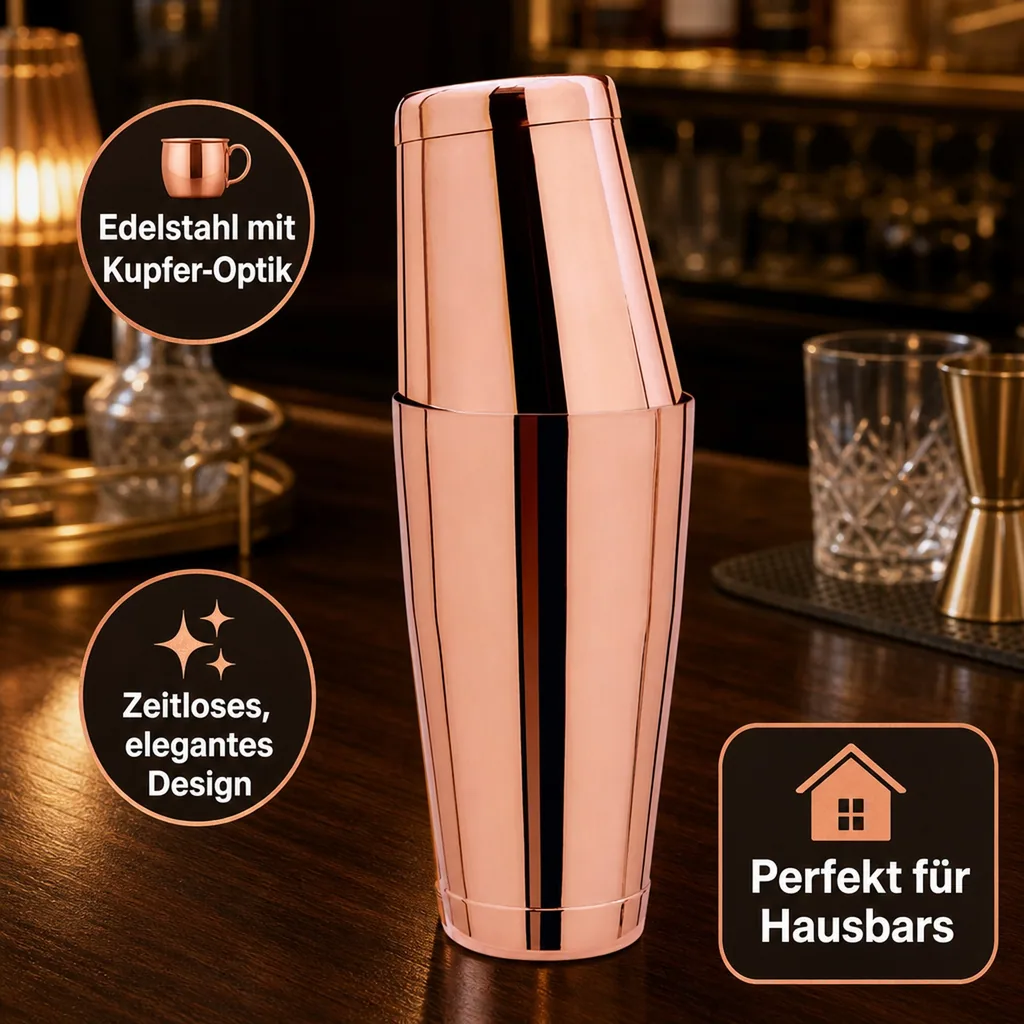 TIN in TIN Shaker, Edelstahl - Kupfer-Optik, 28oz/18oz