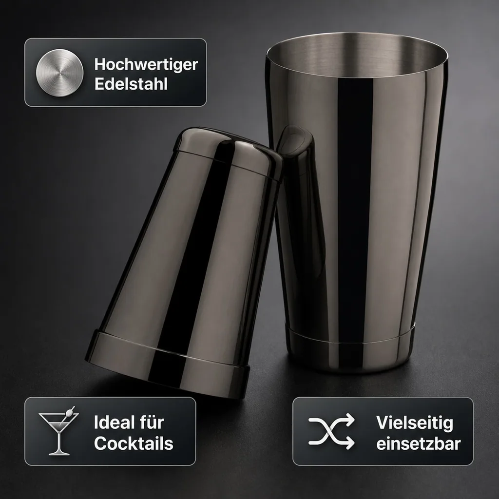 TIN in TIN Shaker, Edelstahl, GMB, Gunmetal black, 28oz/18oz