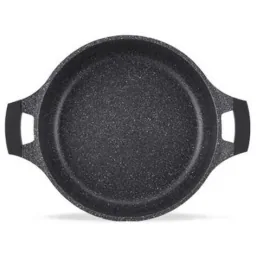 Suppenauflauf aus Marmor - Mit Glasdeckel schwarz - 40 CM