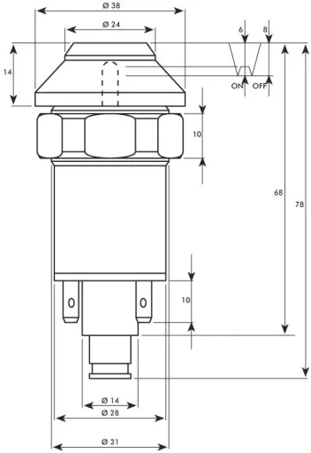 Druckschalter Start, 12 V/24 V