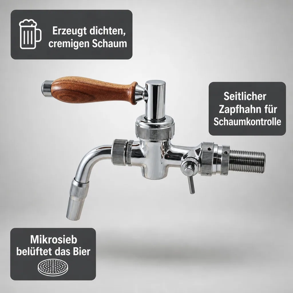 Kompensatorhahn, Zapfhahn Lindr Side Pull Nostalgie - Edelstahl