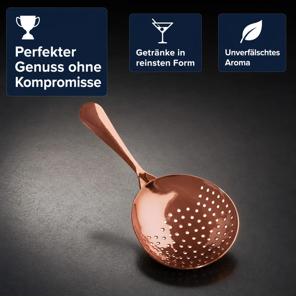 Julep Sieb, Julip Strainer - Edelstahl 304, Kupfer-Optik