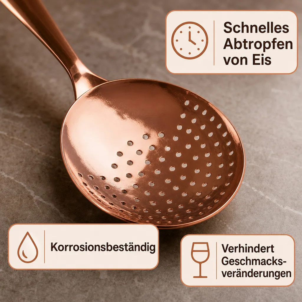 Julep Sieb, Julip Strainer - Edelstahl 304, Kupfer-Optik