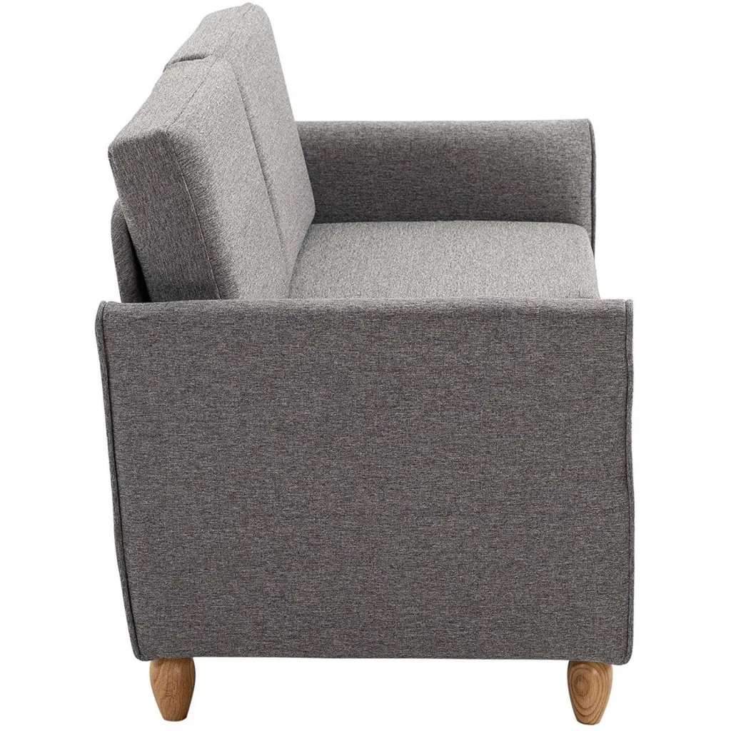 Doppelsofa 2-Sitzer-Sofa abnehmbar mit Kissen 200 kg-Belastbarkeit Leinen Schaumstoff Hellgrau 141 x 65 x 78 cm