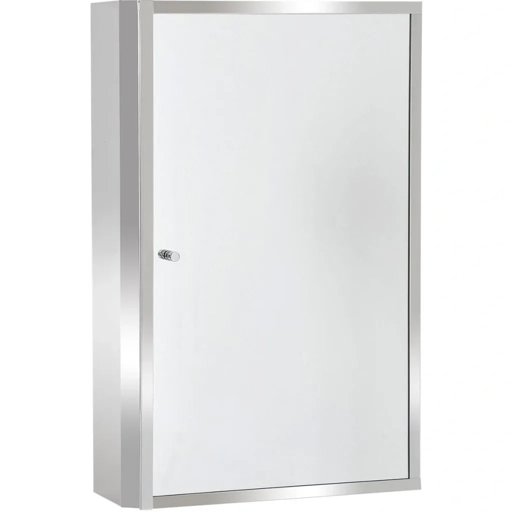 Badezimmerspiegel mit Schrank, silber
