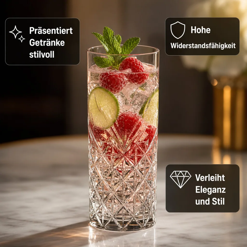 Longdrinkgläser, Trinkgläse - 12er-Set - Timeless, 295 ml