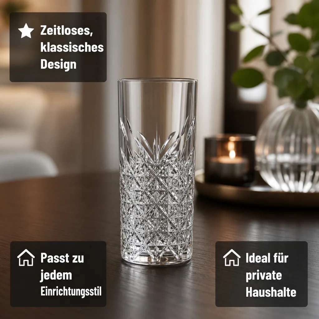 Longdrinkgläser, Trinkgläse - 12er-Set - Timeless, 295 ml