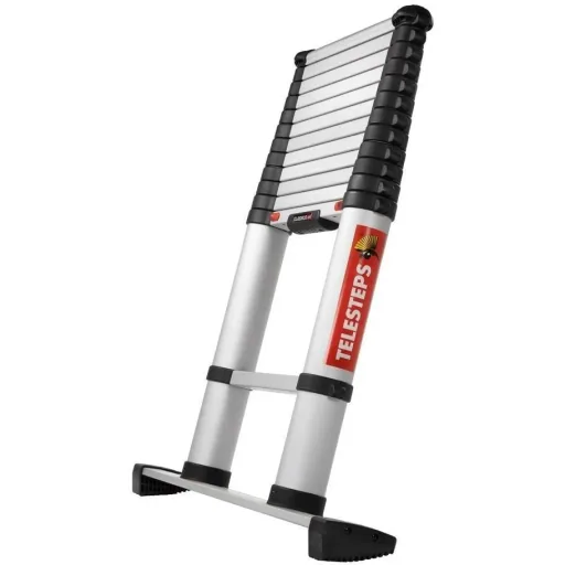 Teleskopleiter mit Stabilisator - 4,6m Arbeitshöhe - max 150 kg MET Tragetasche