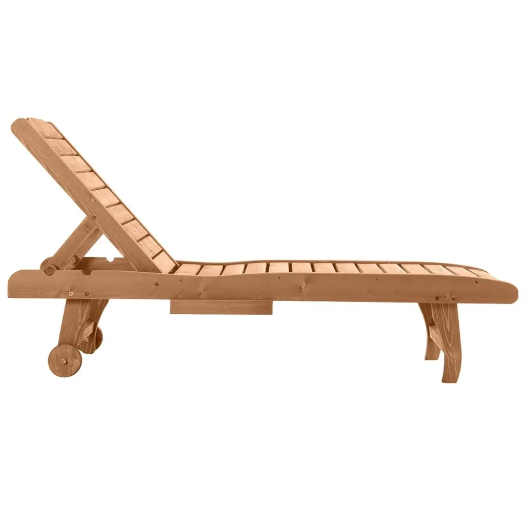 Sonnenliege Mobile Gartenliege Liegestuhl Strand Liege Tannenholz Braunrot
