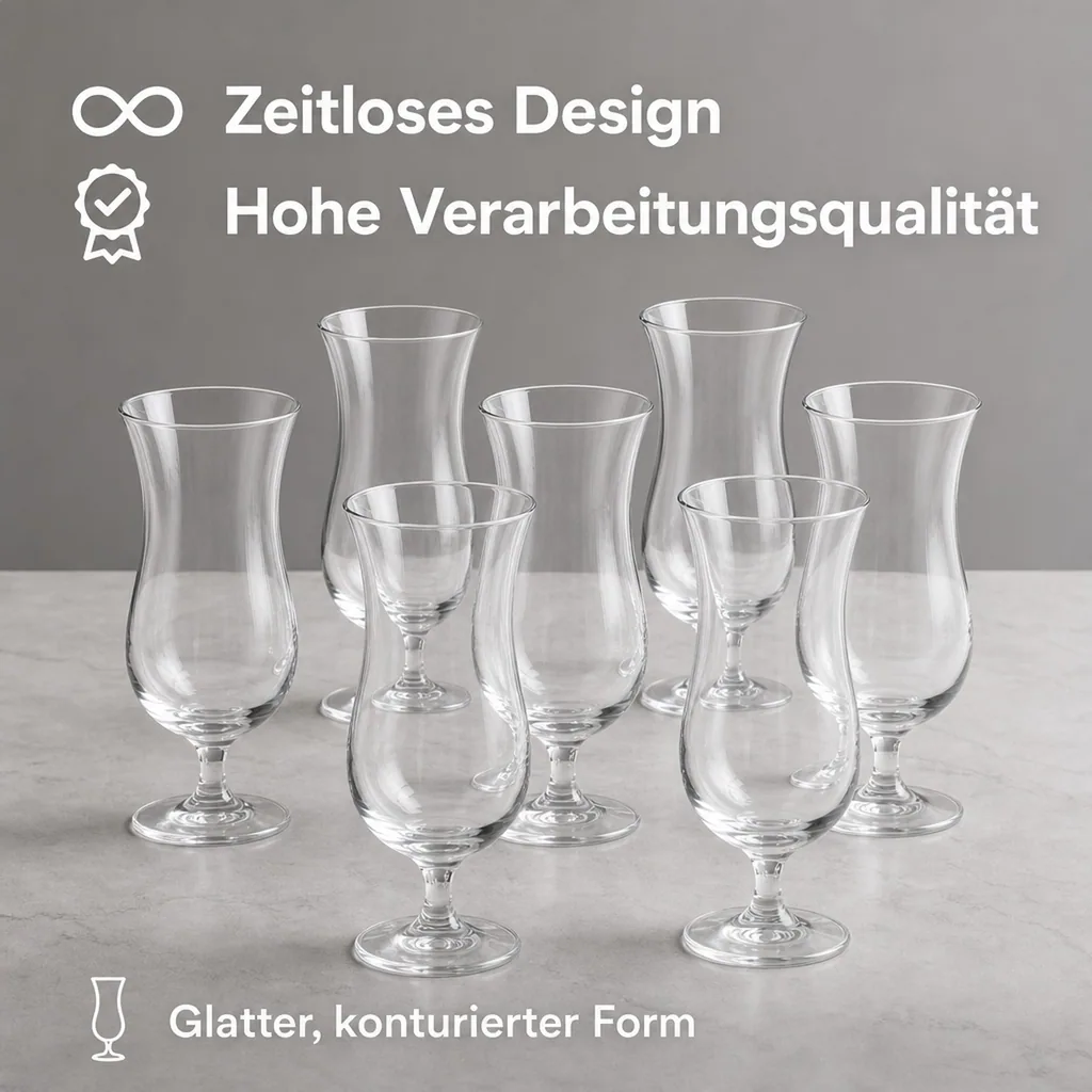 Cocktailgläser, Trinkgläser - 6er-Set, Holiday, 250 ml - Robust & Elegant | Ideal für Partys & Events