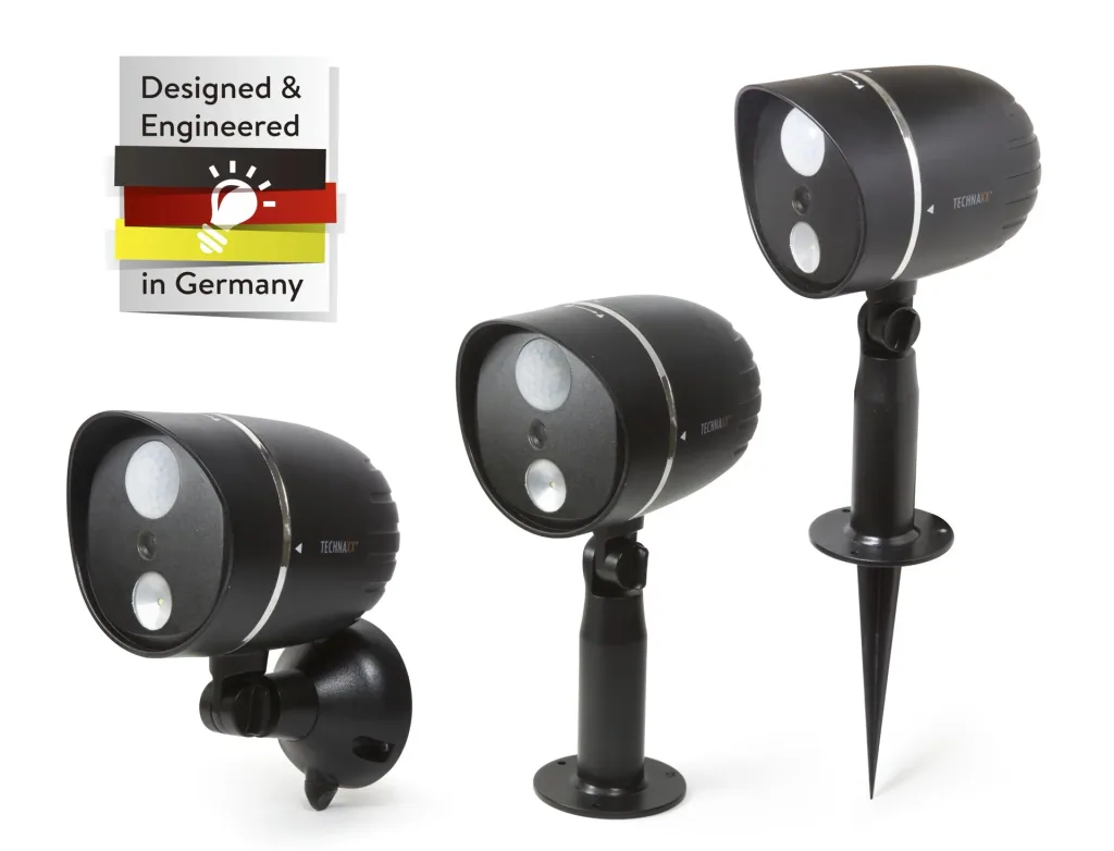 HD Außenkamera mit LED Leuchte und Bewegungserkennung - schwarz