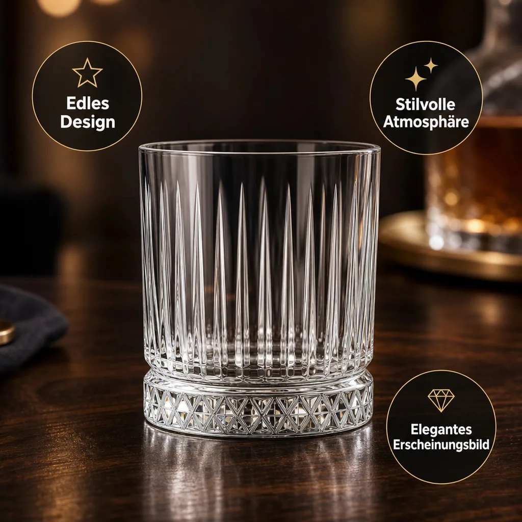Whiskygläser, Whiskybecher - Elysia, 12er-Set, Stilvolle Gläser für Whisky & mehr, 355 ml