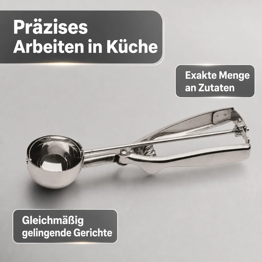 Eisportionierer, Eislöffel, Eiskugelformer - Chrom Nickel Stahl, Durchmesser 6cm