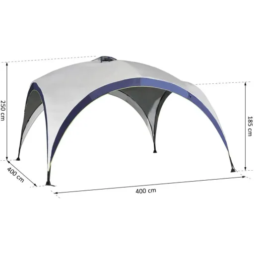 Garten Pavillon Pergola Partyzelt Sonnenschutz wetterfest Polyester Cremeweiß + Blau 4 x 4 x 2,5 m