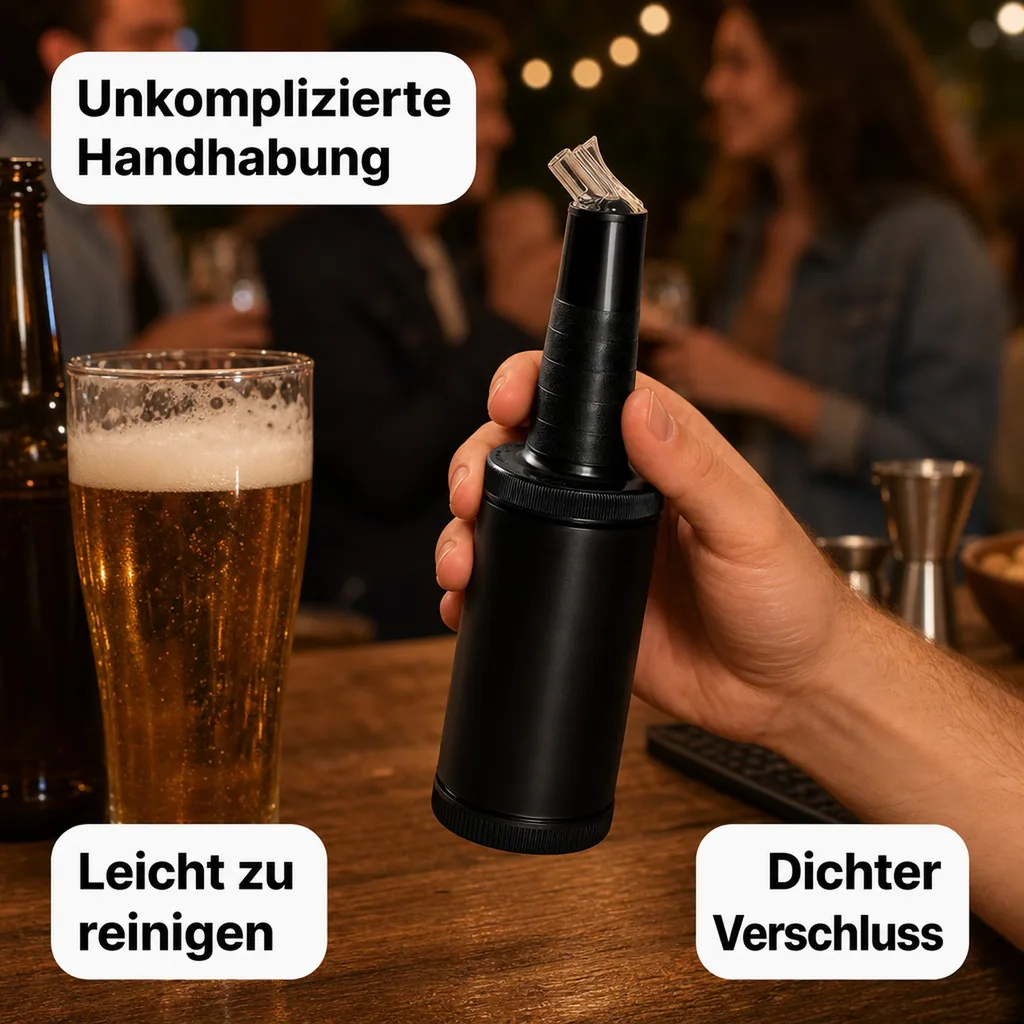 B-P-M Komplett-Set: Deckel + Flaschenhals mit integriertem Dichtring und Tülle mit Entlüftung