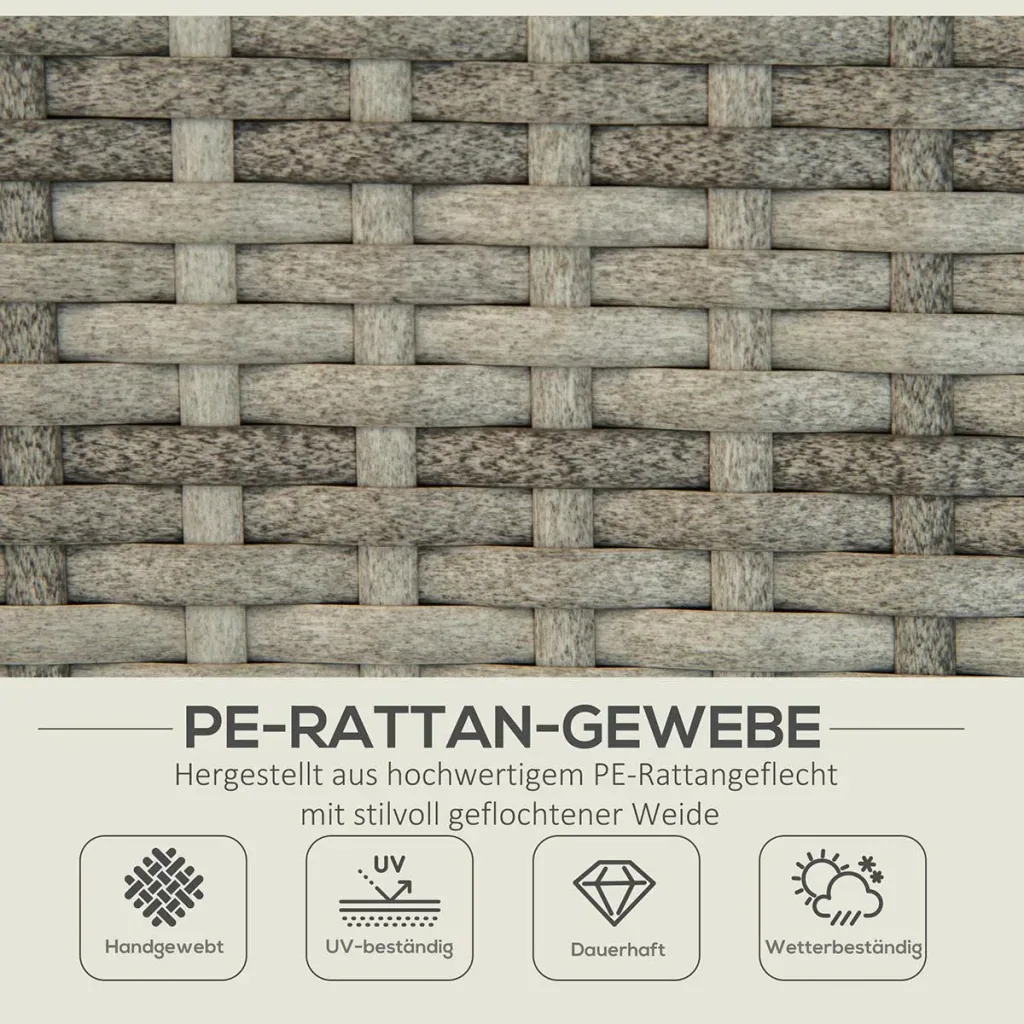 Luxus-Gartenset mit Regalen 4-teilig PE Rattan Schwarz