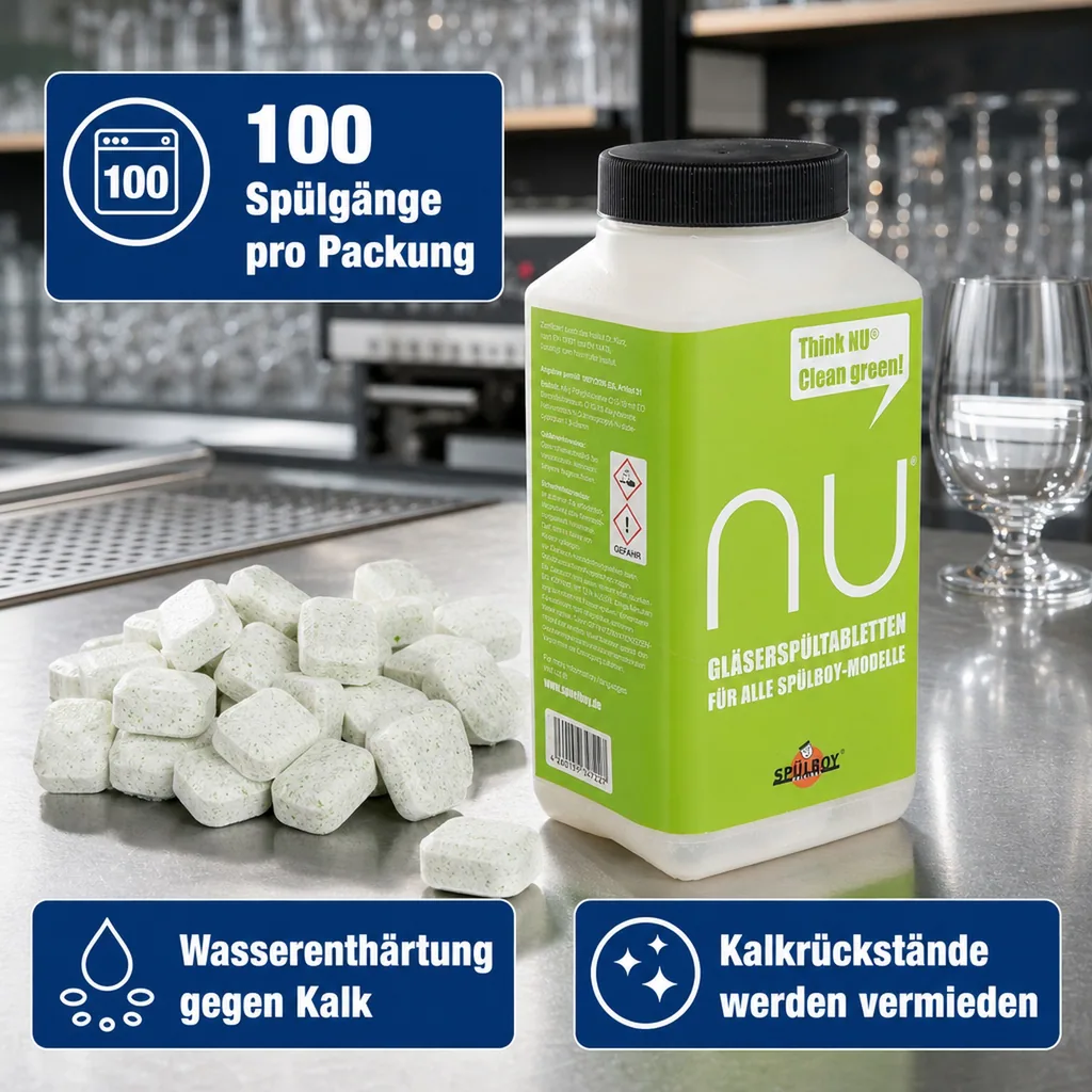 Spültabs, Gläserspültabletten für SPÜLBOY NU - 100 Tabletten