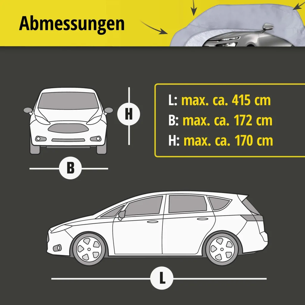 Autoabdeckplane all weather - Größe 8 - 415x172x170cm - PVC beschichtet