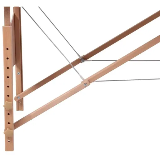 Zusammenklappbare Massageliege mit Holzgestell (vierteilig / cremeweiß)