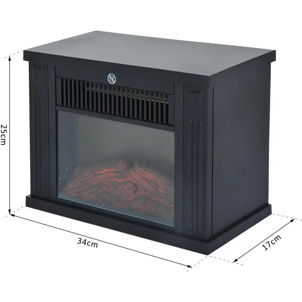 Elektrokamin Standkamin 1200 Watt Kompakt Schwarz